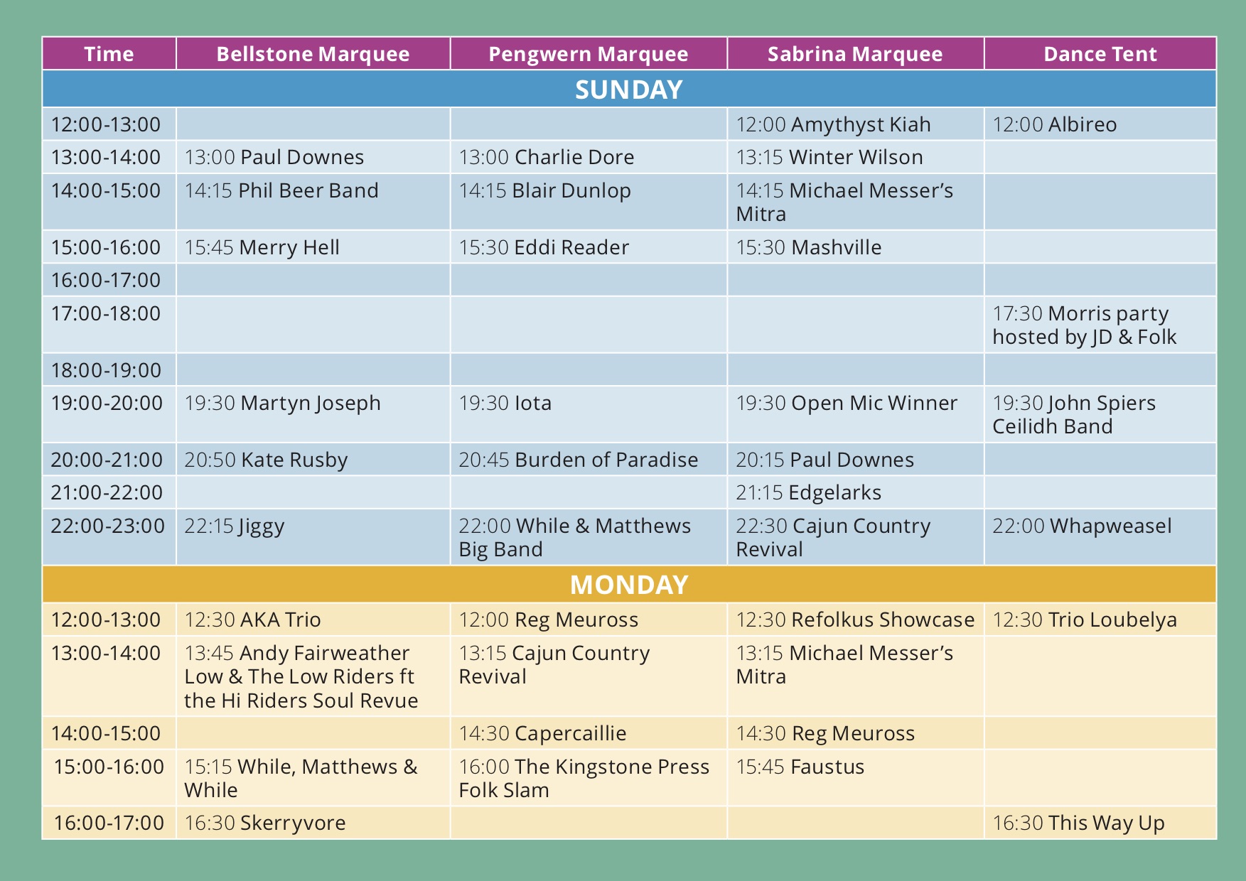 SFF 2019 Sun-Mon