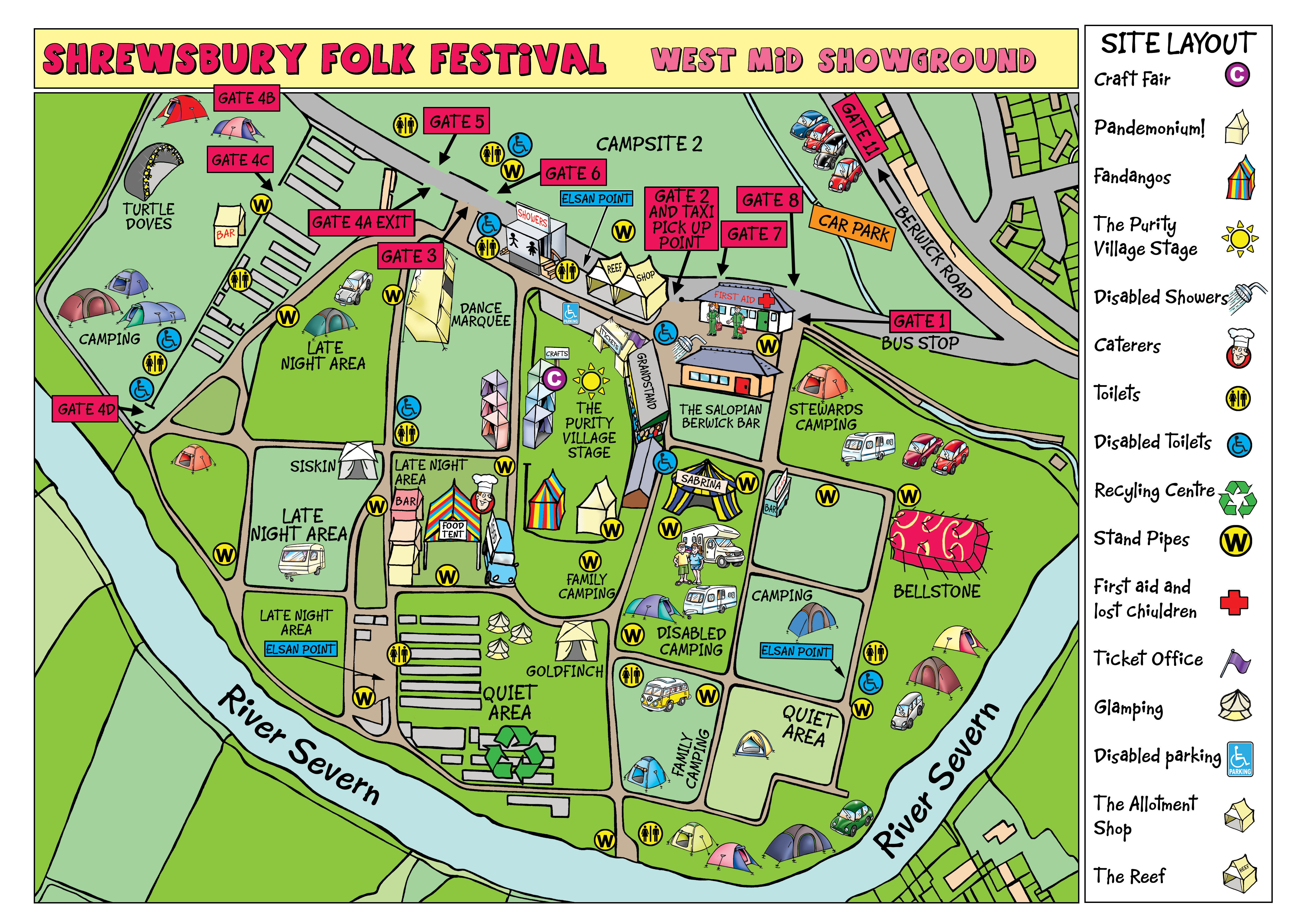 Festival Maps - Shrewsbury Folk Festival