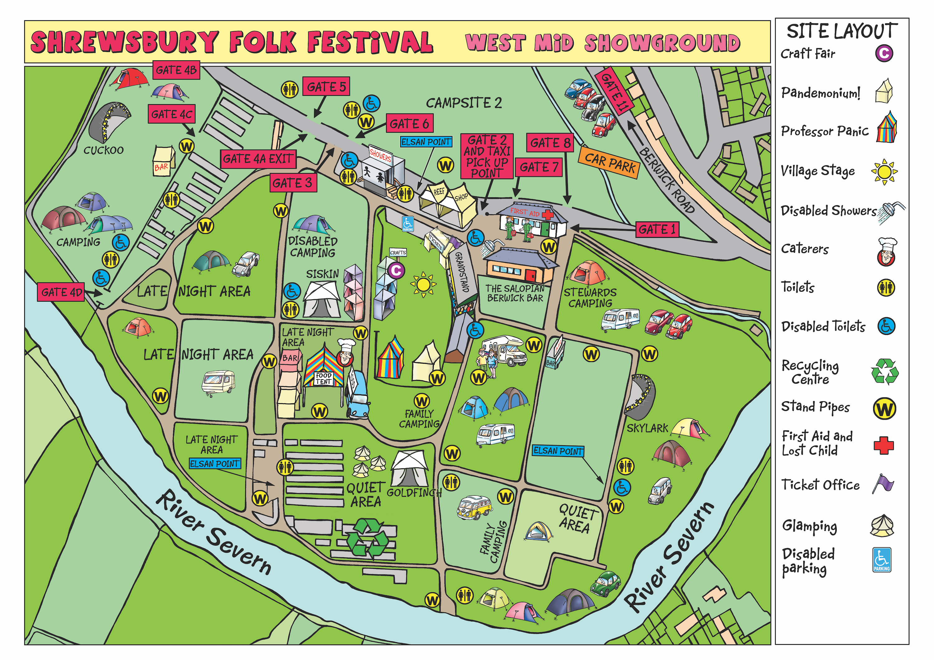 Map Of Shrewsbury Town Centre Festival Maps - Shrewsbury Folk Festival